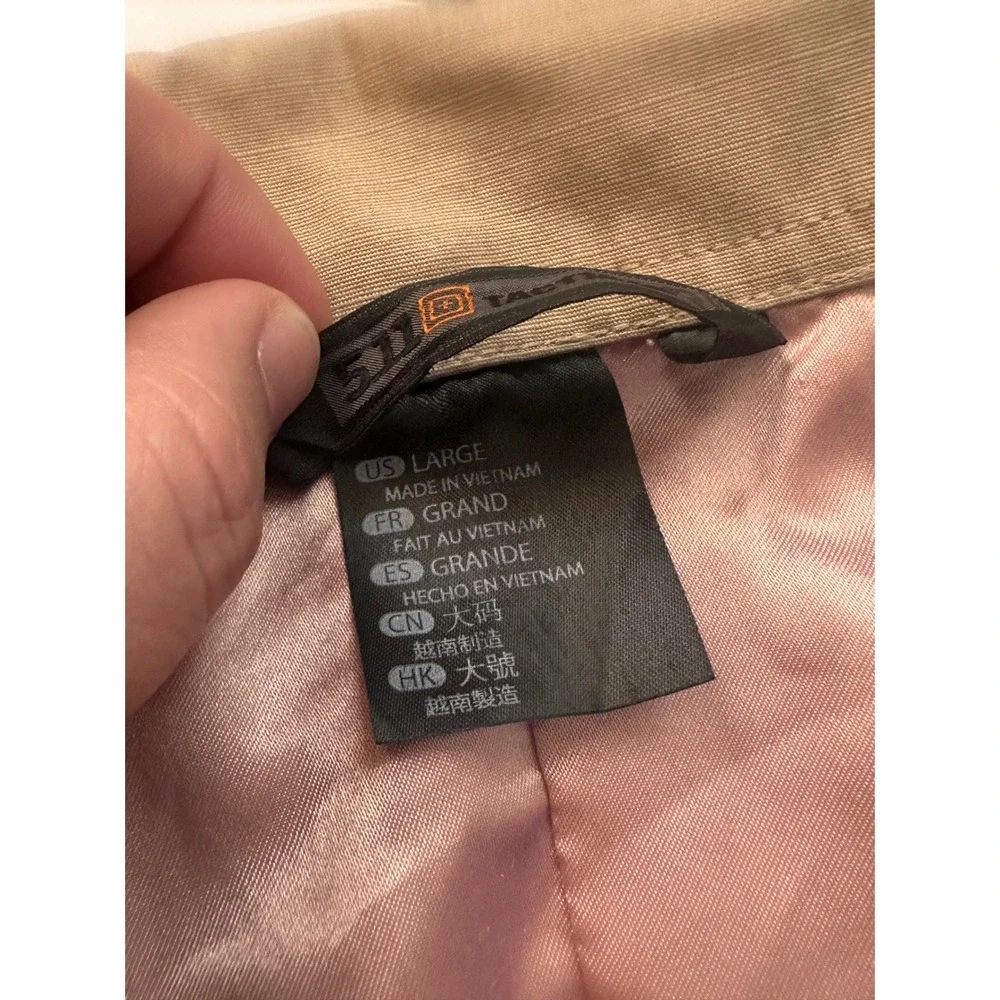 5.11‎ Tactical Womens Khaki Tan Utility Field Jacket Pink Lining Large Ripstop